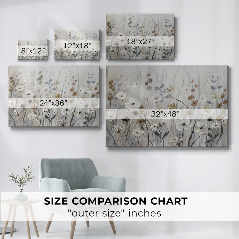 Misty Meadow Field-Gallery Wrapped Canvas, 18" H x 27" W