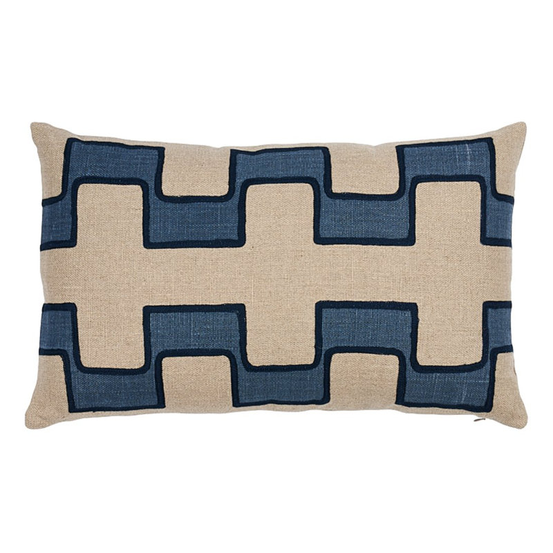Dixon Embroidered Print Pillow