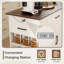 Îlot de cuisine polyvalent de 46 po avec rangement et style rustique pour la maison