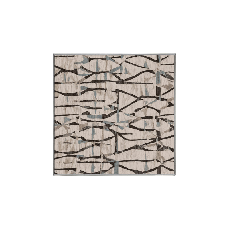 Tapis gris lavable à la machine, Carré 6 pi