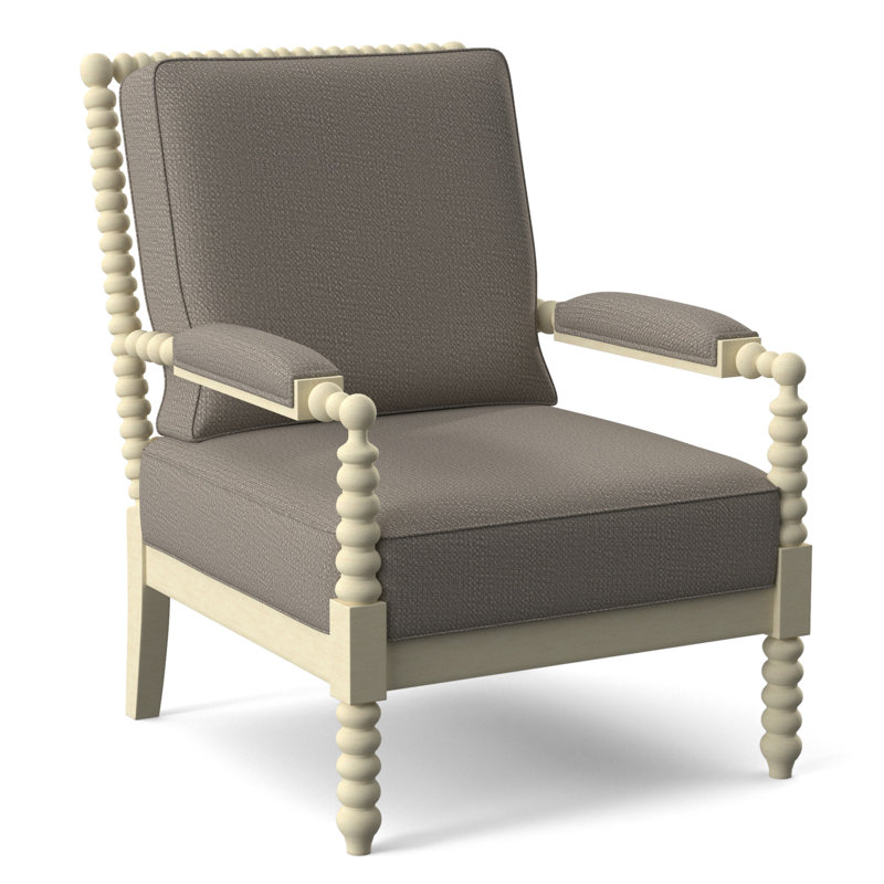 Lind Island 29" Wide Lounge Chair, Bisque Finish, Stone Crypton Performance; 0884-83