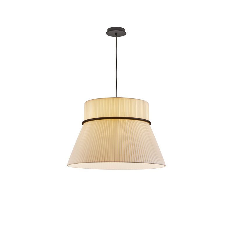Luminaire suspendu tambour 3 lumières Folie, Ruban crème translucide