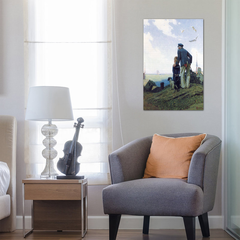 «The Stay at Homes» par Norman Rockwell, reproduction d'art sur toile tendue, H 12 po x l 8 po x P 0,75 po