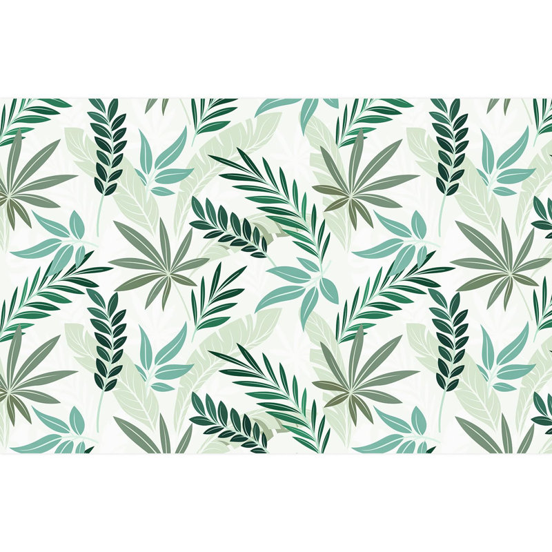 Tropical Leaf Peel & Stick Floral Border, 108" L x 168" W