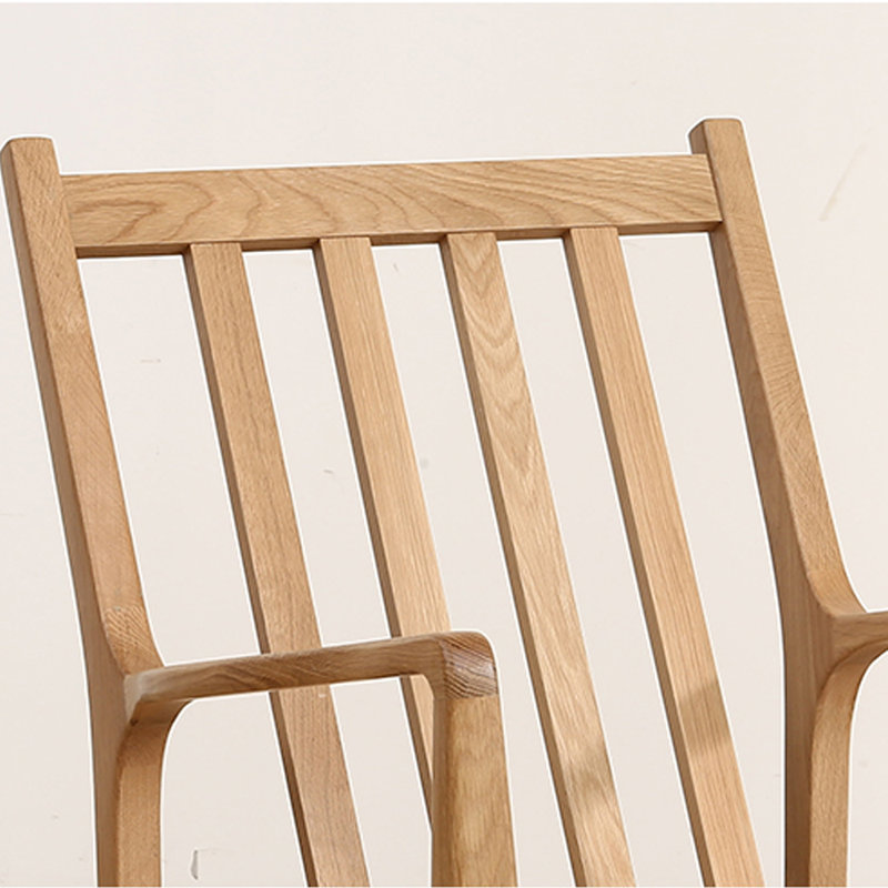 Chaise berçante simple en bois massif, Cyan, Brun