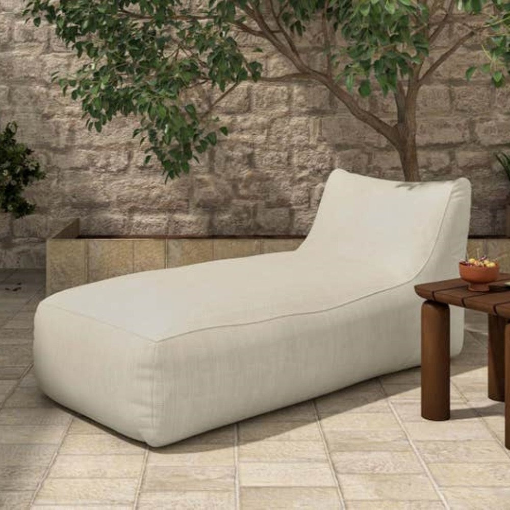 32" Patio Chaise Lounge, Cream