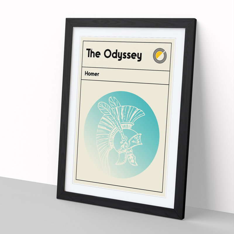 Book Cover the Odyssey Homer - Picture Frame Graphic Art, Black, 65cm H x 48cm W x 2cm D
