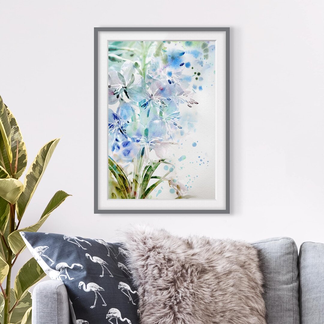 Gerahmtes Poster Lilien Aquarell