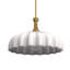 Lustre suspendu simple de 14 po (L) à une lumière avec abat-jour en verre blanc crème festonné-883860726