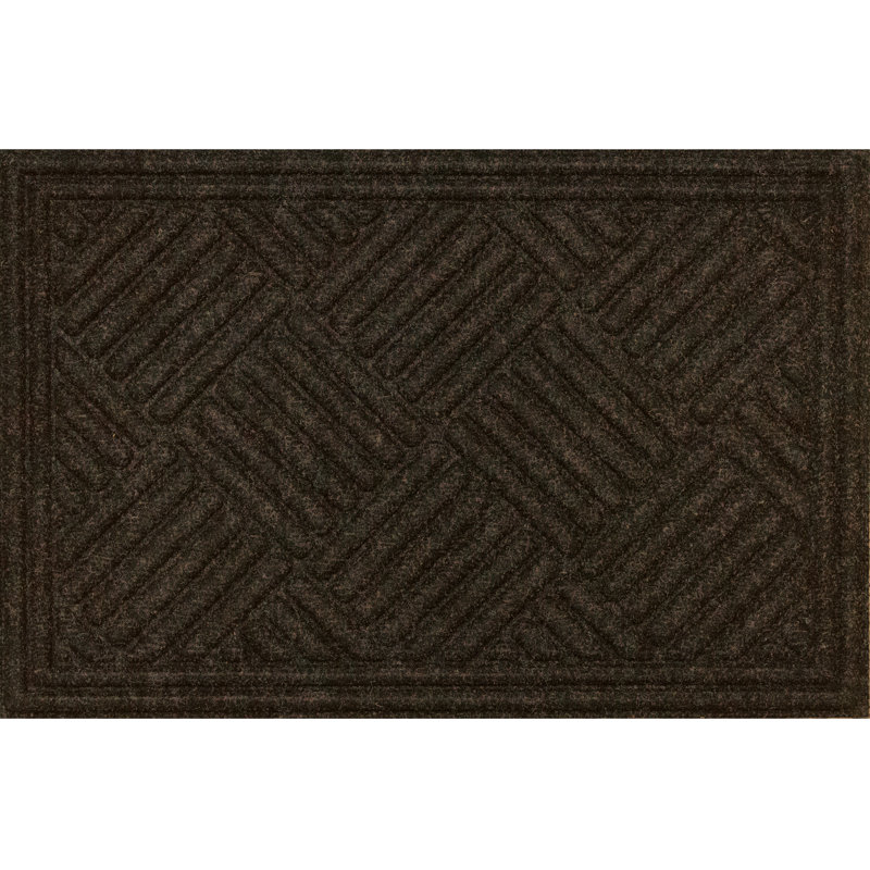 Smartt Non-Slip Geometric Outdoor Doormat, Walnut