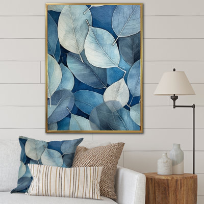 «Gray Blue Leafs Harmony», reproduction sur toile