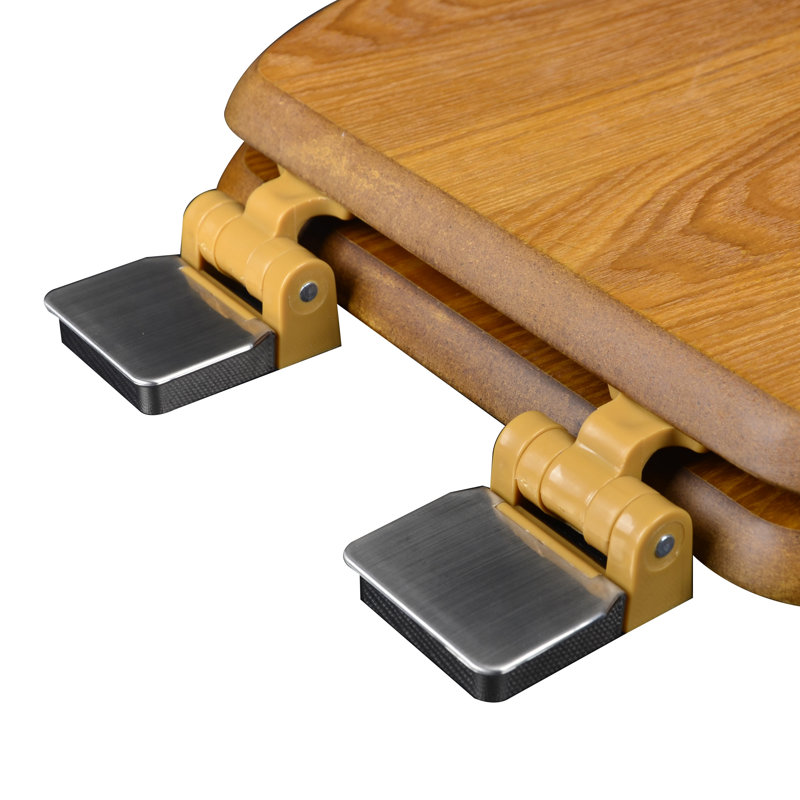 Elongated Toilet Seat and Lid, Light Oak, Brushed Nickel
