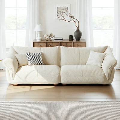 Canapé blanc modulaire en chenille