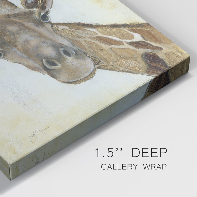" Patterned Giraffe " Print, 10" H x 10" W x 1" D