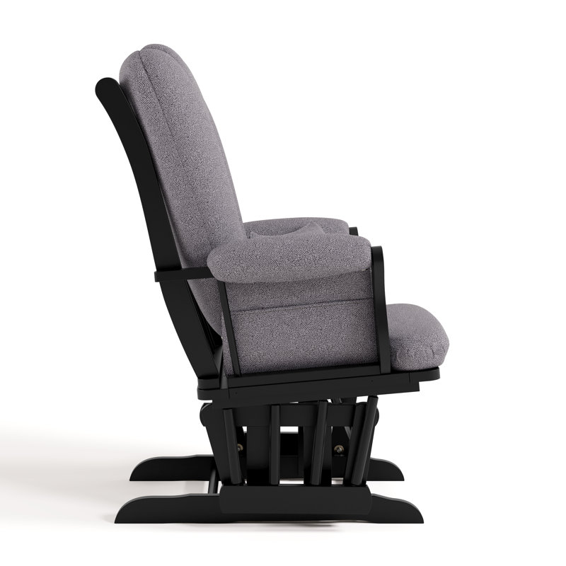 Tuscany Rocking Chair Glider with Ottoman, Black, Beige