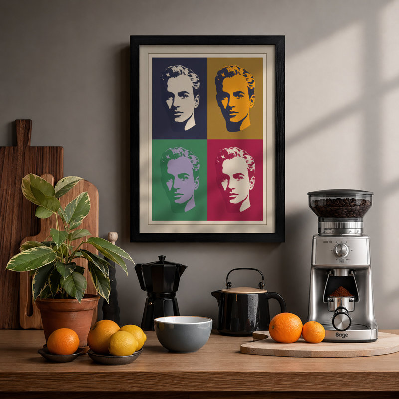 Chromatic Portrait Grid Pop Art - Print, A1 - 84.1 x 59.4 cm, Black