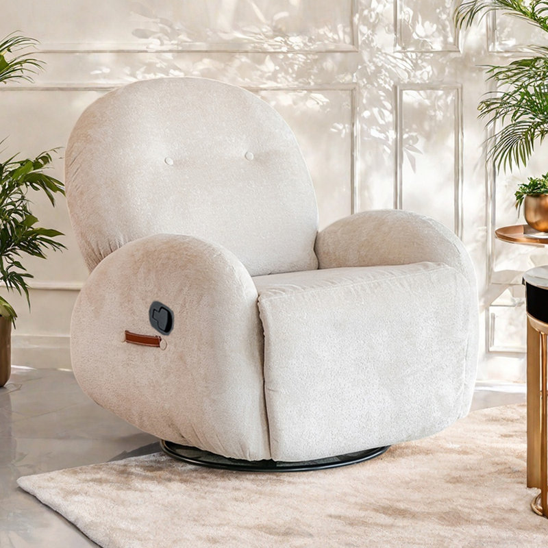 Chenille Fabric Casual Single Functional Recliner, Green