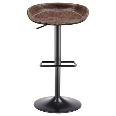 Antenore Swivel Upholstered Adjustable Height Counter Stool with Metal Frame