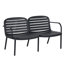 Causeuse d'extérieur en PP, structure noire avec coussin beige-1637523033