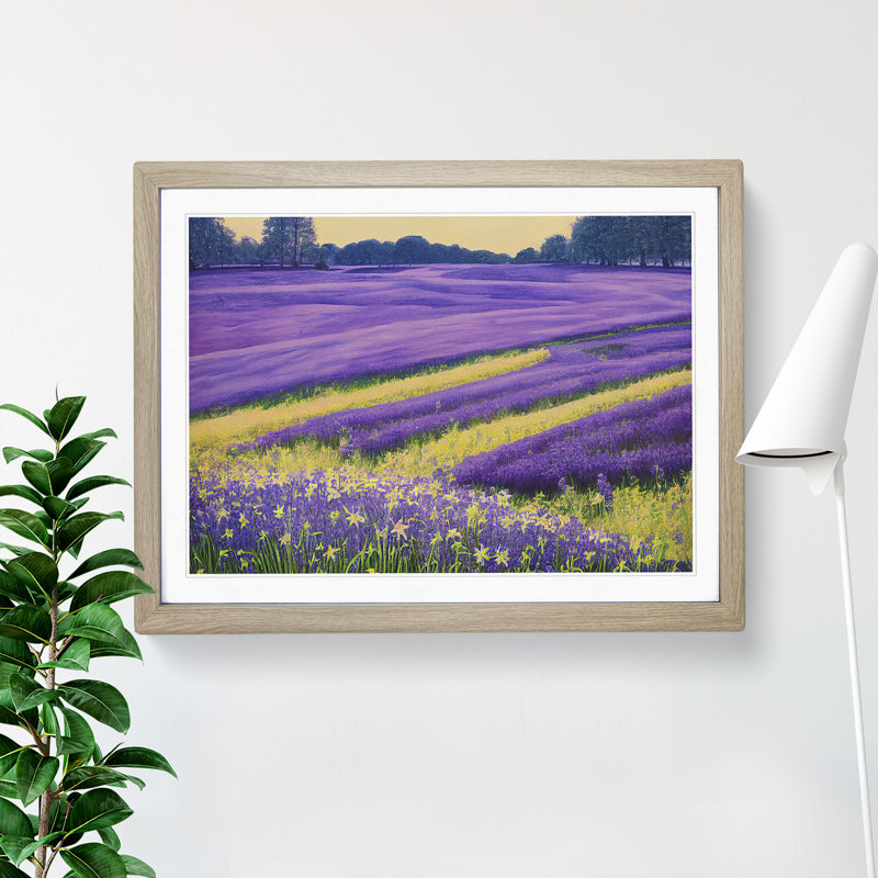 XH1022-6362X Mystical Bluebell Field - Single Picture Frame Print, 34cm H x 46cm W, Beige