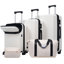 Ensemble de valises rigides 5 pièces avec sacs, bagage à main semi-ouvert 20 po avec port USB, bagage extensible 24 po 28 po avec roulettes doubles verrou TSA