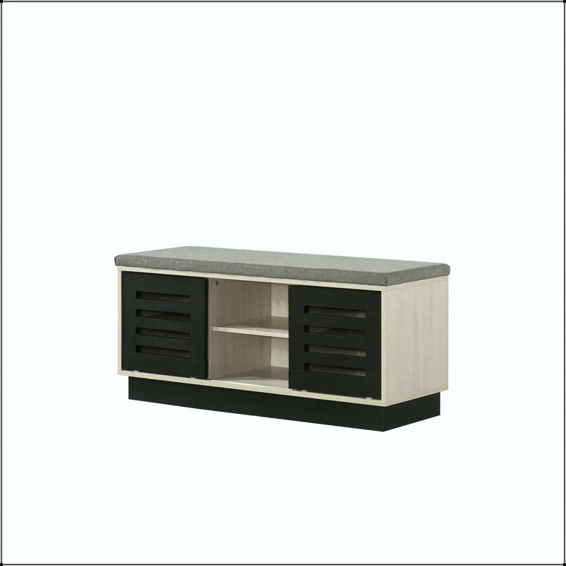 Armoire à chaussures Brio avec portes coulissantes et plateau rembourré