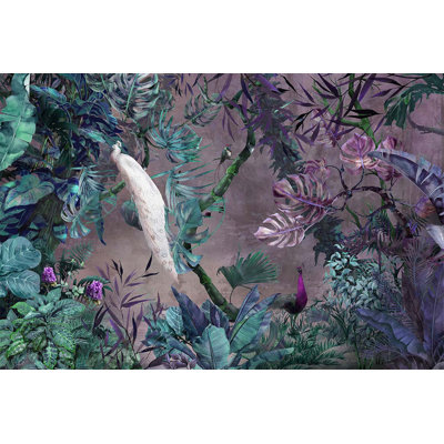 Exotic White Peacock Wallpaper Mural