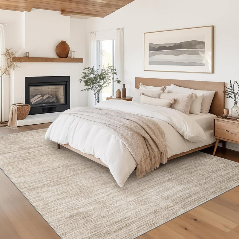 Washable 6'X9' Brown Area Rug - Non-Slip Stain Resistant Rug For Living Room Bedroom, Foldable Machine Washable Rug, Brown