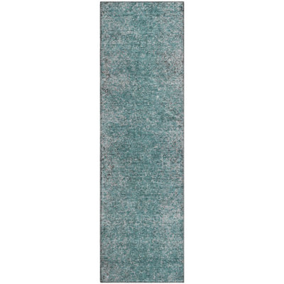 Premium Machine Washable Prisco Teal Rug
