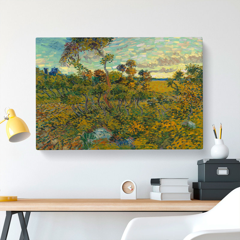 Sunset At Montmajour by Vincent Van Gogh - Wrapped Canvas Painting, 35cm H x 50cm W x 3cm D