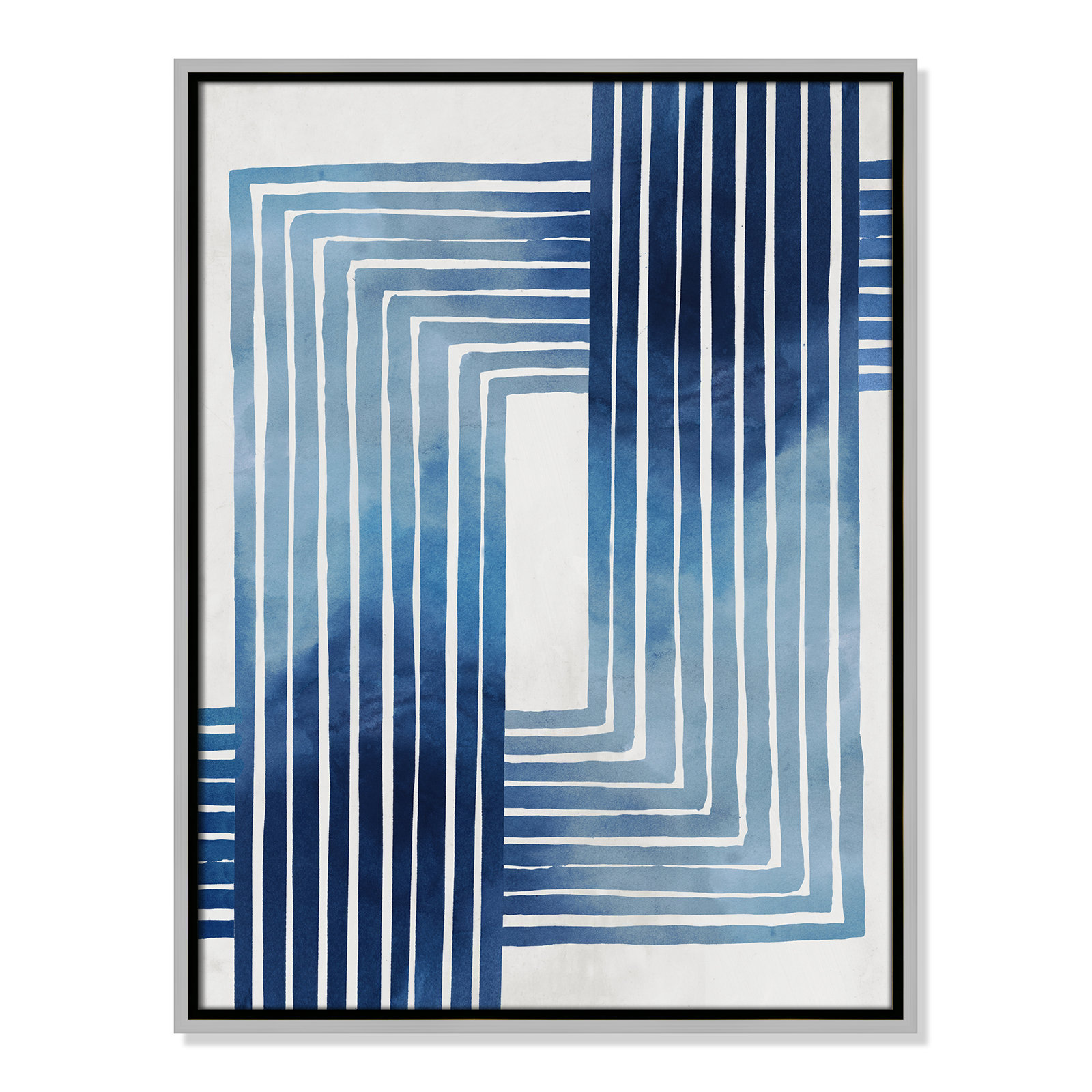Lanny "In Unison" Painting by Eva Watts, Silver Framed Canvas, 25.5" H x 19.5" W x 2" D