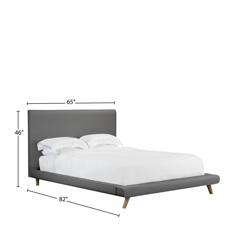 Lit plateforme tapissier Brownell, Anthracite, Double