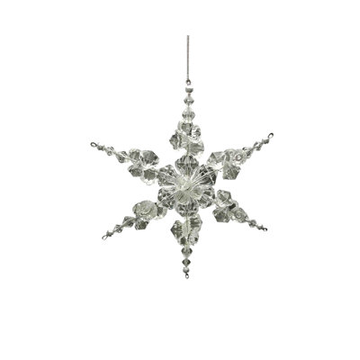 Ornement en forme de noël à perles de flocons de neige en acrylique prism