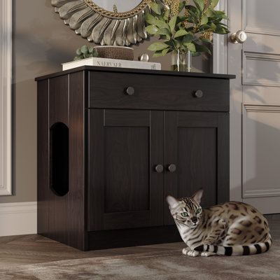 Enceinte pour chat 2 portes avec 2 tiroirs Palace Imports Haajarah