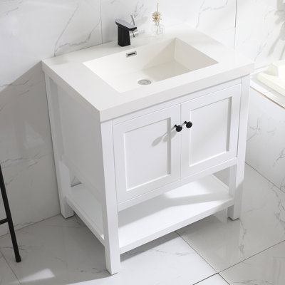 Mclennan 31'' Single Bathroom Vanity with Resin Top