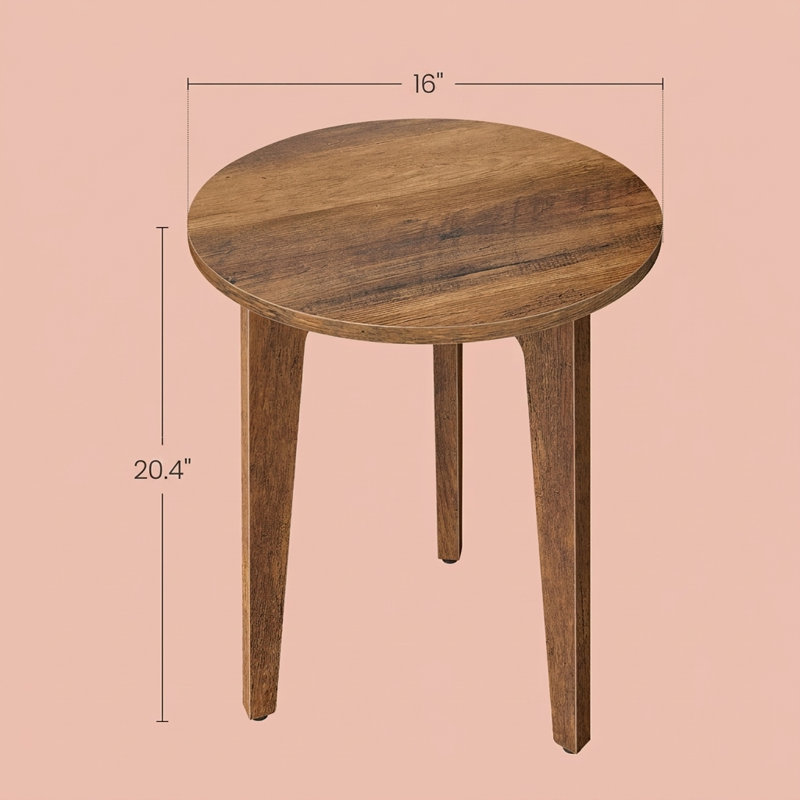 Round End Table, Brown