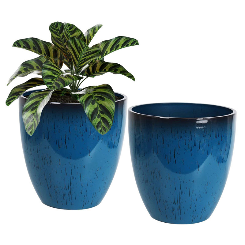 Ensemble de 2 pots de fleurs de 21 po de hauteur pour plante d'intérieur et d'extérieur, H 11,81 po x l 11,81 po x P 11,81 po