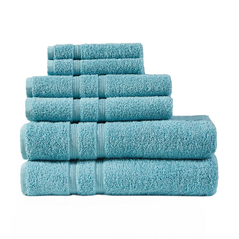 100% Turkish Cotton 6 Piece Towel Set, Aqua