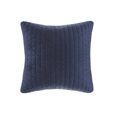 Camila Navy Square 100% Cotton Blend Pillow Euro Sham