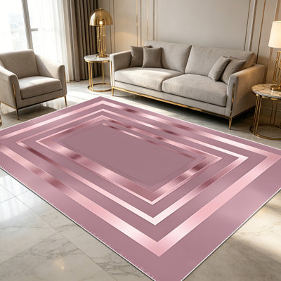 Tapis géométriques dorés métalliques 1pc pour le salon, doux et confortable, convenant à toutes les saisons, facile à entretenir, tapis de sol intérieur lavable à la machine, sous la table de ferme convenant à la chambre à coucher, à la salle ?