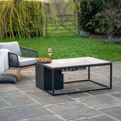 Himanshu 47Cm H x 120Cm W Aluminum Propane Outdoor Fire Pit Table