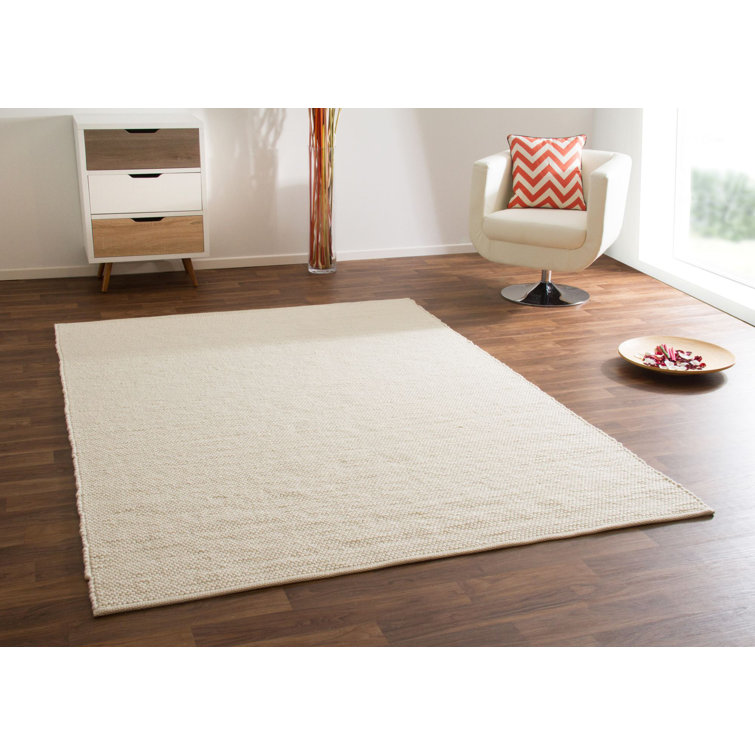 Blaisdell Handwoven Flatweave Wool Cream Rug