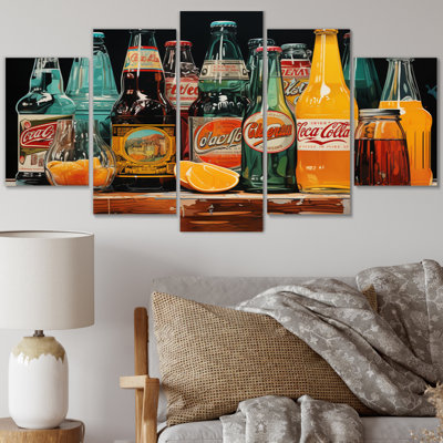 Pop Art 1950S Cocktail Emotion II - Food & Beverage Wall Art Print - 5 Panels