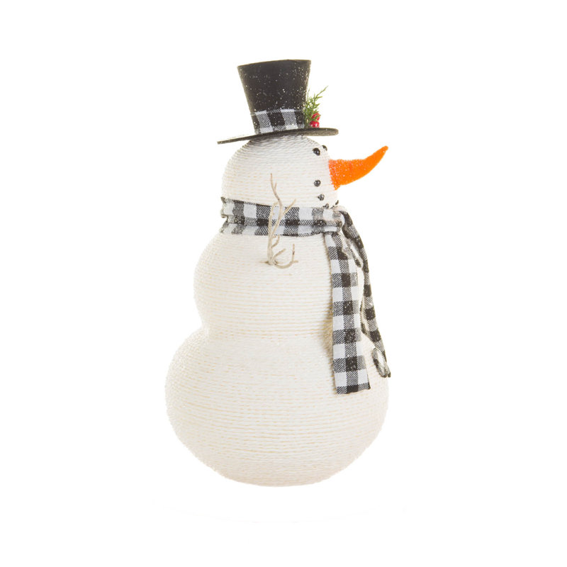 Bonhomme de neige blanc souriant