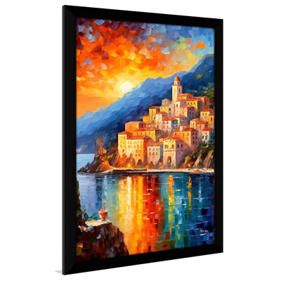 "Amalfi Coast, Italy At Twilight V1" par V2 Design Co., reproduction sur acrylique