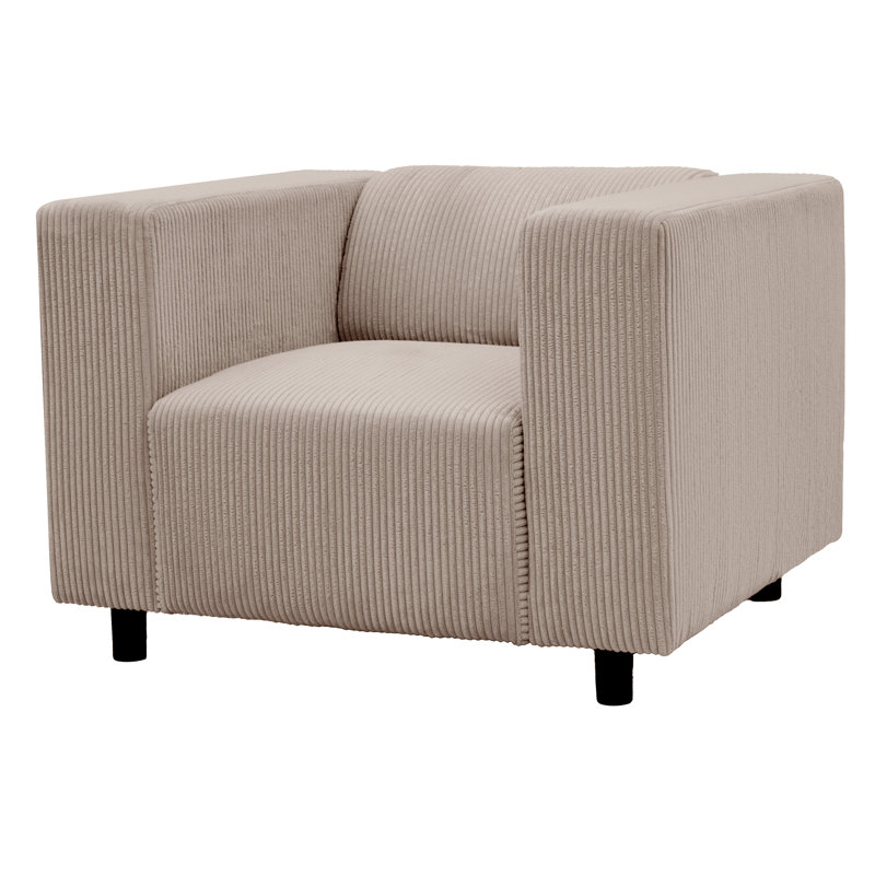 Upholstered Corduroy Club Chair, Beige