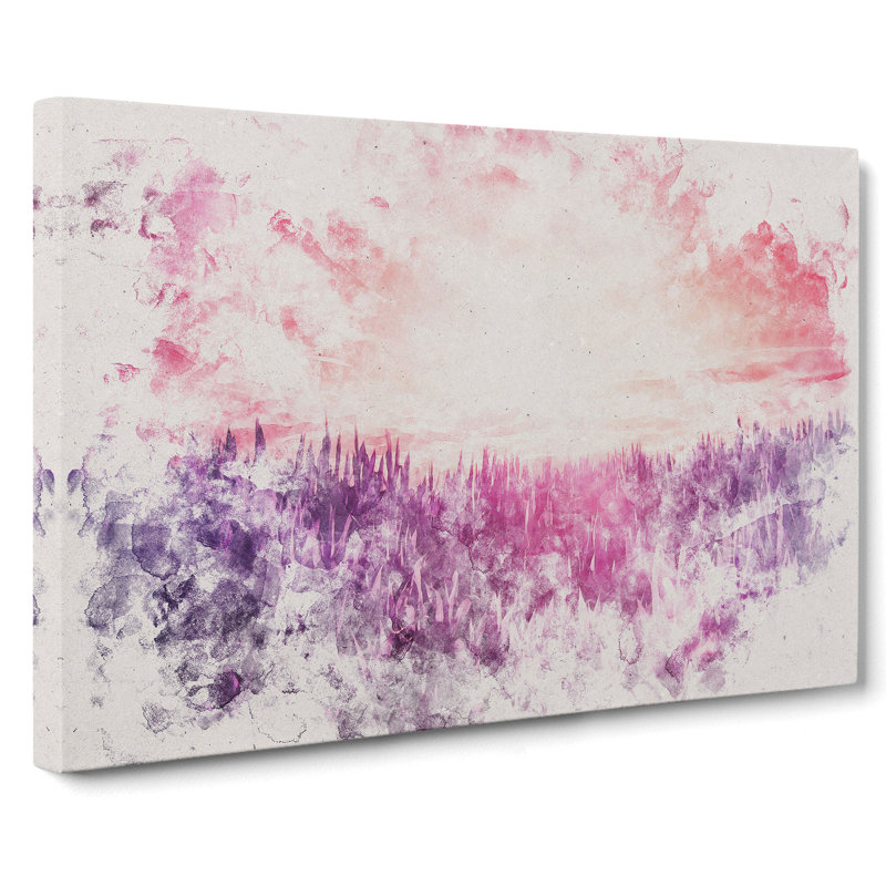 Purple Meadow - Wrapped Canvas, 50cm H x 76cm W x 3cm D