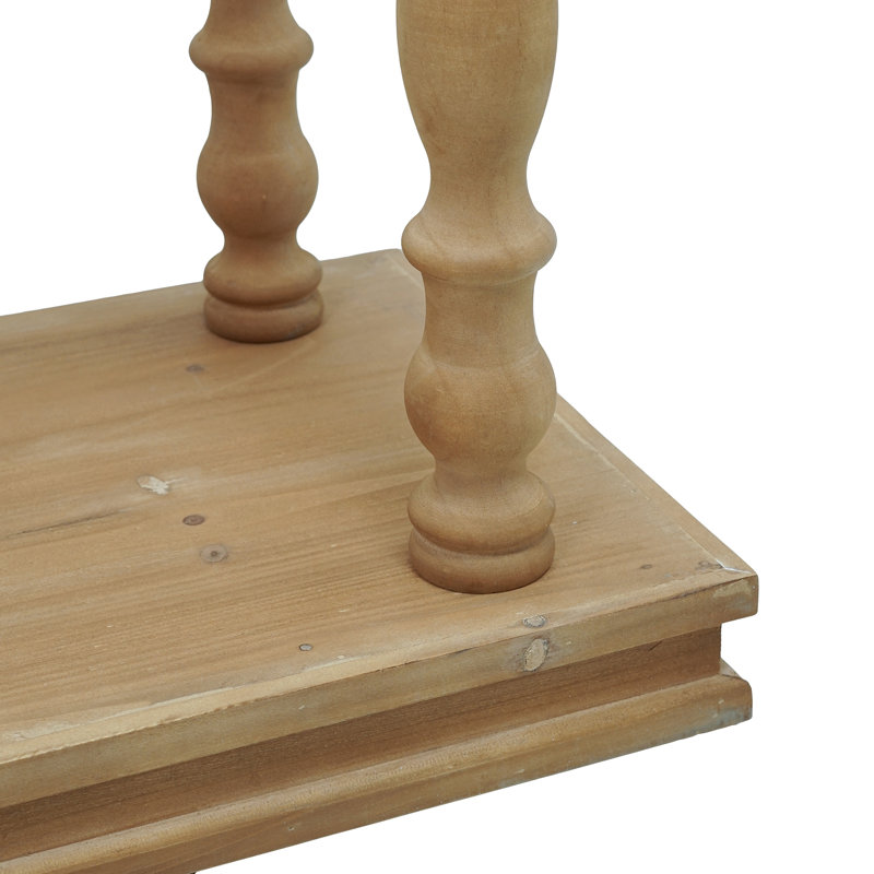 Console 48 po x 15 po x 32 po à 2 niveaux en bois naturel avec pieds fuselés sculptés, mobilier en bois rustique / maison de campagne / campagne française