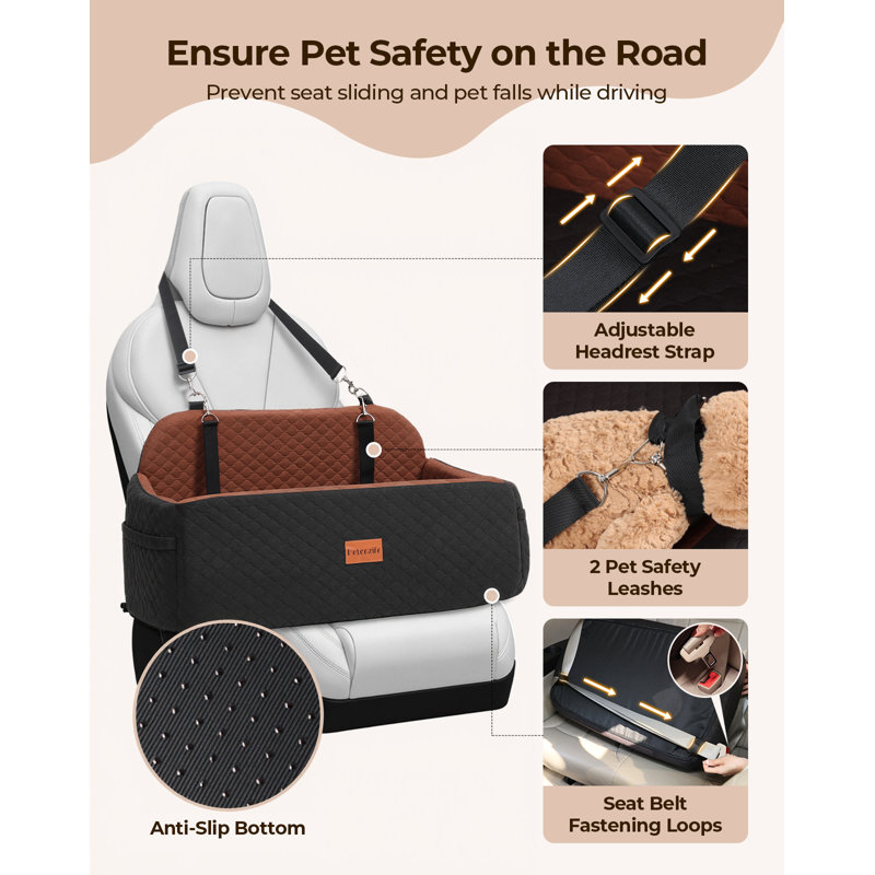 Siège d'auto pour chien de taille moyenne / grande pour chiens de moins de 60 lb ou 2 petits chiens, siège d'auto multifonctionnel avec coussin pour chien