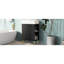 Modern Bathroom Sink Unit 21.6" With Ceramic & Right Storage Black Vanity Trolley